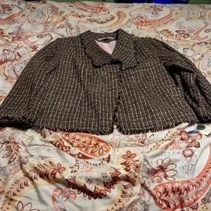 Woman brown,green,pink Tweed jacket